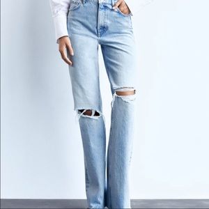 Zara full length,high rise, wide leg pant